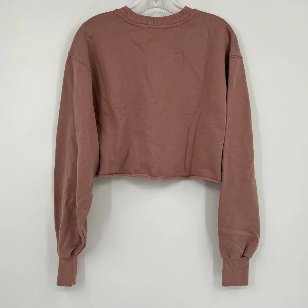 Good American Pink Cropped Crewneck Sweatshirt | Made in USA - Picture 3 of 7